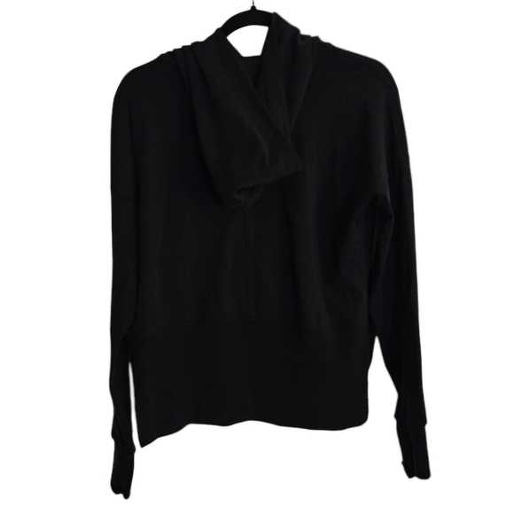 Athleta Mission Hoodie High Low Black Relaxed Fit Sweatshirt size XXS - Picture 2 of 12